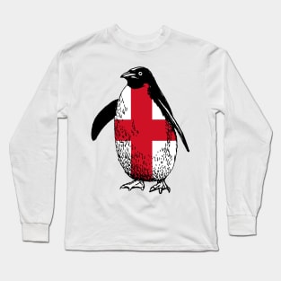 England Penguin Flag of England | Vintage Penguin Supporting England Long Sleeve T-Shirt